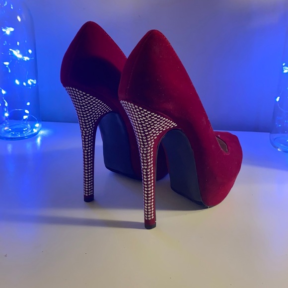 JustFab Studded Red Stilettos - Picture 1 of 1